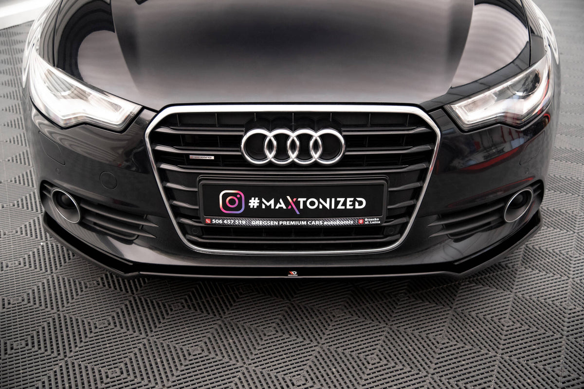 Street+ Spoilerlippe Front Ansatz V.1 passend für Audi A6 C7 schwarz Hochglanz – Ansicht 4