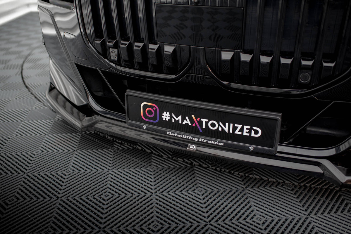 Street+ Spoilerlippe Front Ansatz V.3 passend für BMW 7 M-Paket / M760e / i7 M-Paket G70   schwarz Hochglanz – Ansicht 3