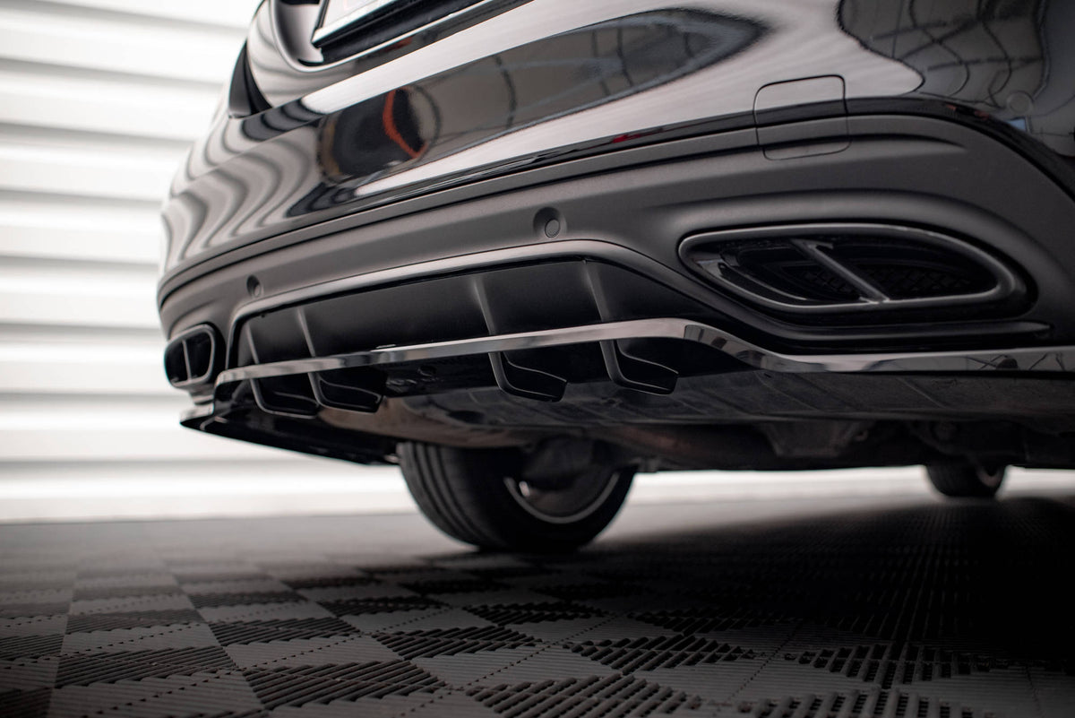 Street+ Mittlerer Diffusor RACE passend für Mercedes-Benz C AMG-Line W205 Facelift schwarz Hochglanz – Ansicht 4