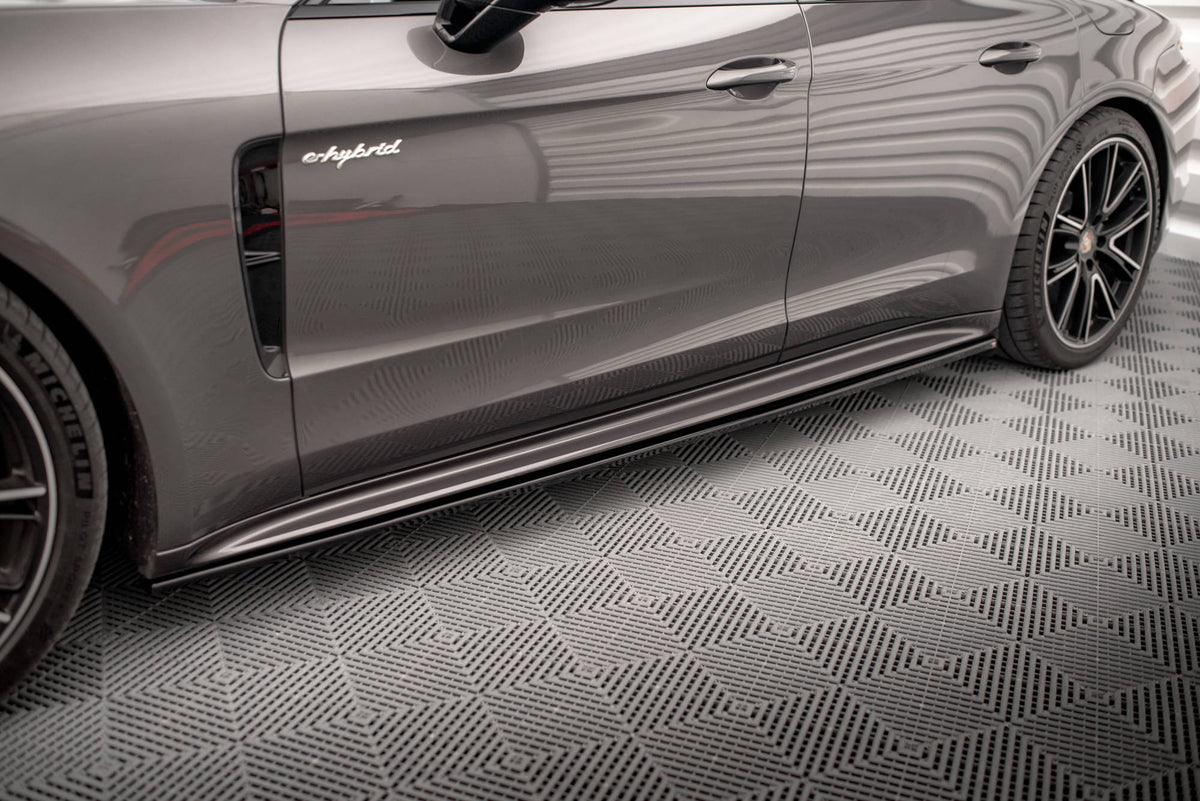Street+ Seitenschweller Leisten passend für V.1 passend für Porsche Panamera Turbo S E-Hybrid / Panamera E-Hybrid / Panamera 4S 971 schwarz Hochglanz – Ansicht 3