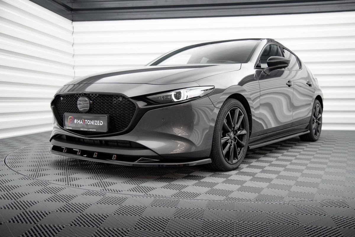 Street+ Seitenschweller Leisten passend für Mazda 3 Mk4 schwarz Hochglanz – Ansicht 3