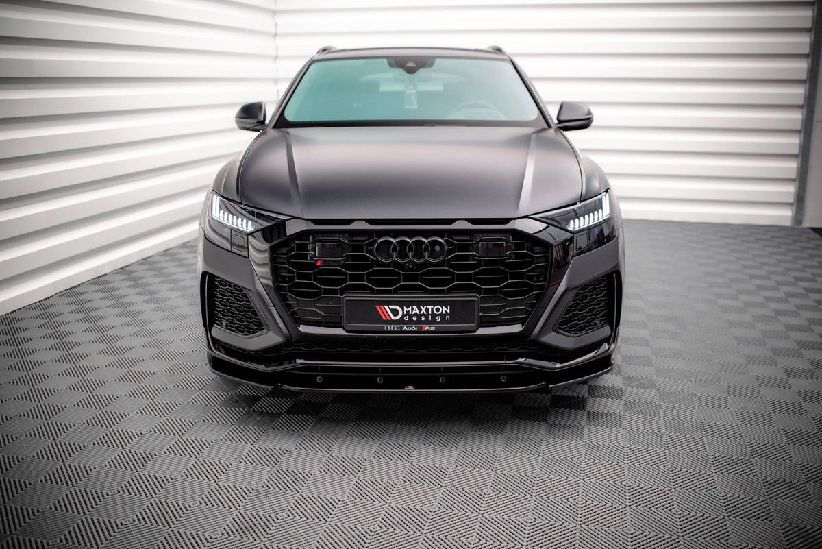 Street+ Spoilerlippe Front Ansatz V.1 passend für Audi RSQ8 Mk1 schwarz Hochglanz – Ansicht 1