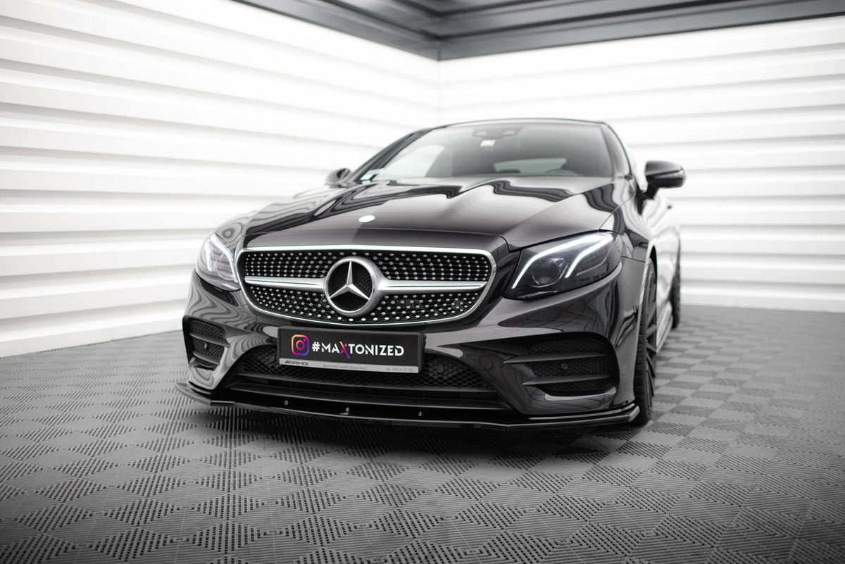 Street+ Spoilerlippe Front Ansatz V.1 passend für Mercedes-Benz E-Klasse W213 Coupe (C238) / Cabriolet (A238) AMG-Line / 53 AMG schwarz Hochglanz – Ansicht 4