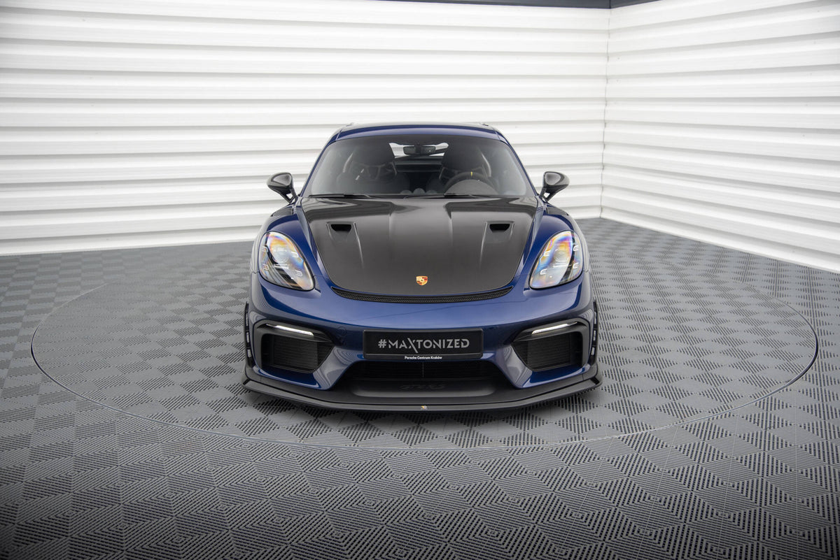Street+ Spoilerlippe Front Ansatz passend für Porsche 718 Cayman GT4 RS 982c schwarz Hochglanz – Ansicht 1