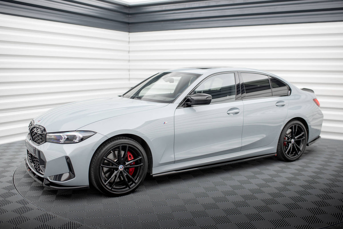 Street+ Seitenschweller Leisten passend für BMW 3er M340i / M-Paket G20 / G21 Facelift schwarz Hochglanz – Ansicht 1