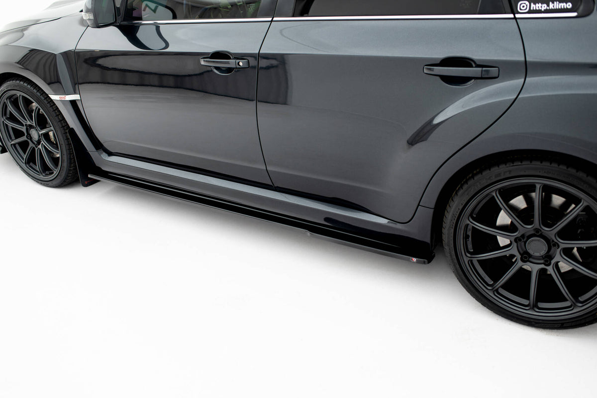 Street+ Seitenschweller Leisten passend für V.1 passend für Subaru Impreza WRX STI Mk3 Facelift schwarz Hochglanz – Ansicht 4