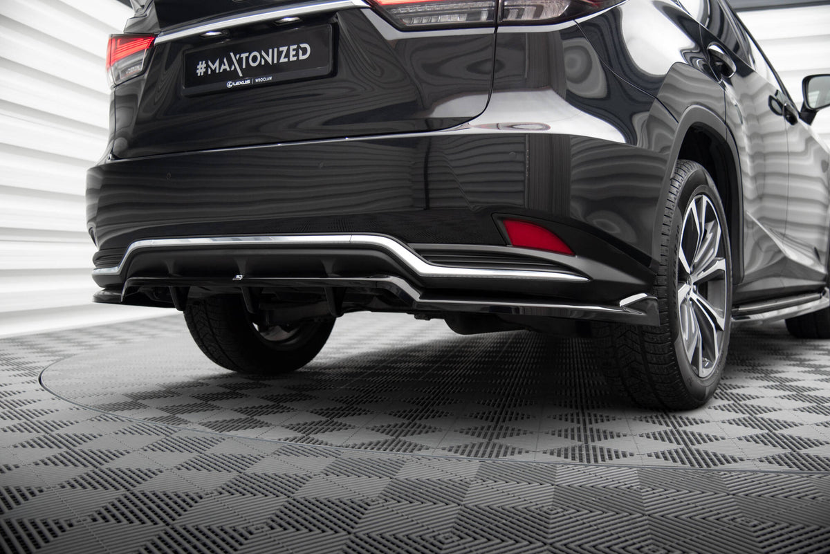 Street+ Mittlerer Diffusor RACE passend für Lexus RX F-Sport Mk4 Facelift schwarz Hochglanz – Ansicht 3