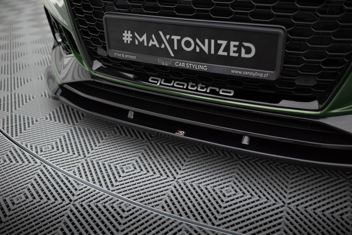 Street+ Spoilerlippe Front Ansatz V.1 passend für Audi RS4 B9 schwarz Hochglanz – Ansicht 1
