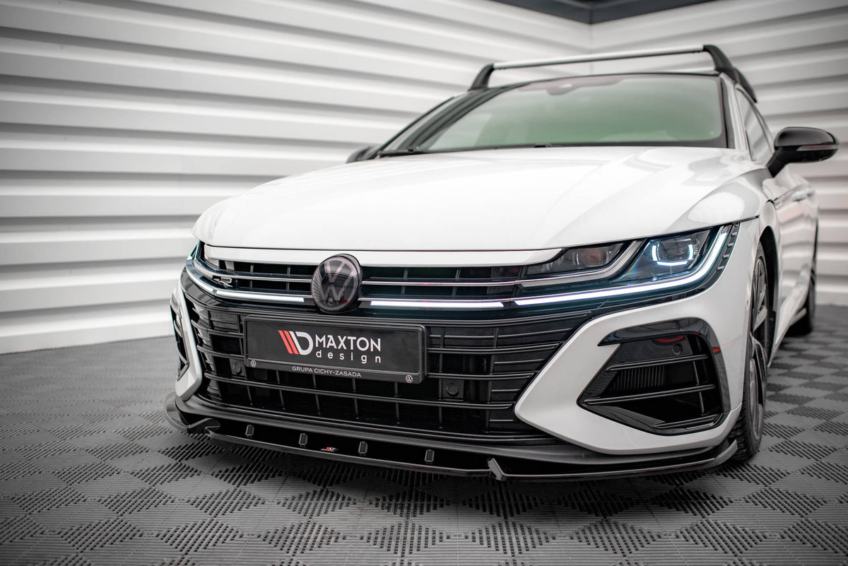 Street+ Spoilerlippe Front Ansatz V.2 passend für VW Arteon R Limousine / Shooting Brake Mk1 Facelift schwarz Hochglanz – Ansicht 4