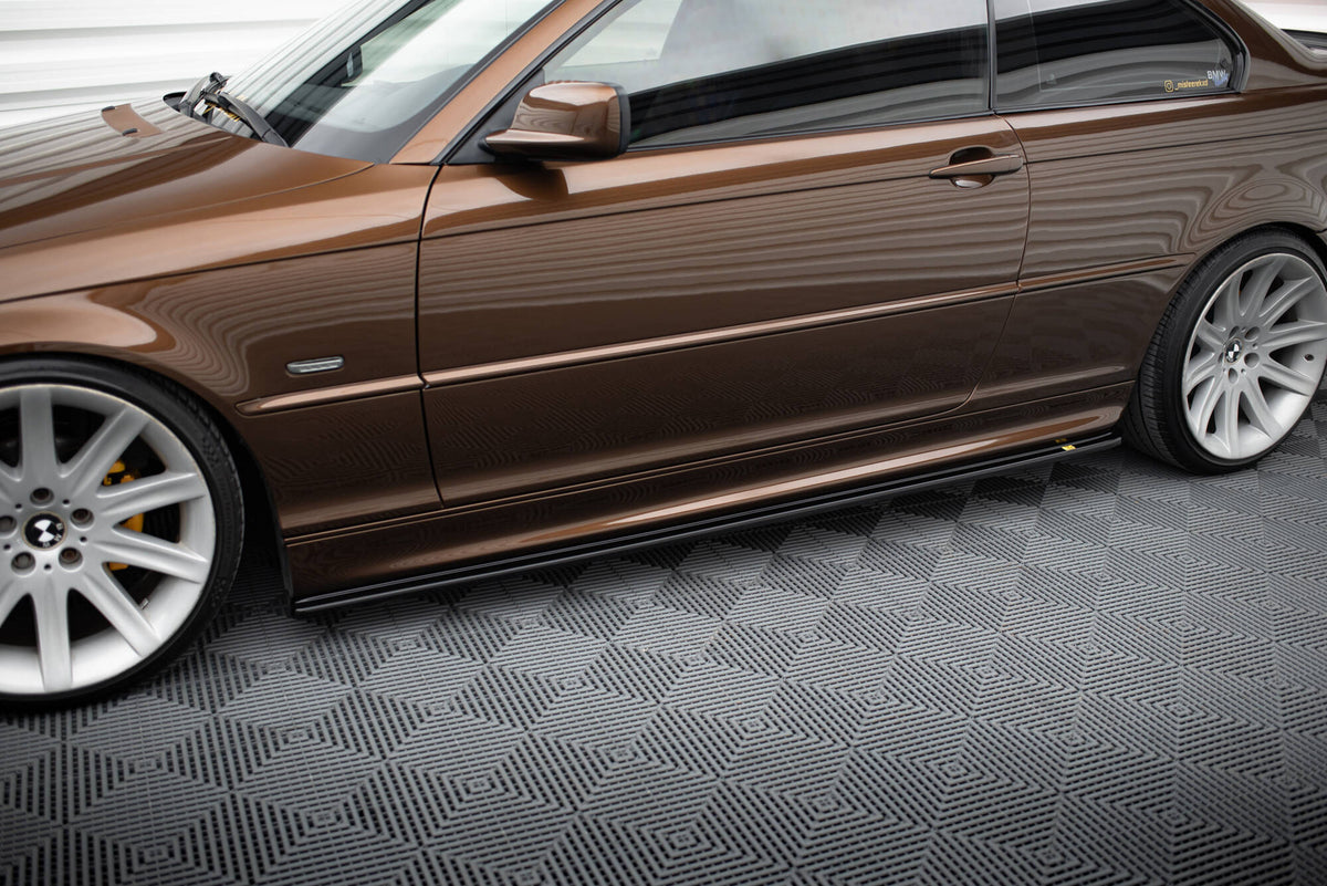 Street+ Seitenschweller Leisten passend für V.1 passend für BMW 3er E46 M Paket COUPE schwarz Hochglanz – Ansicht 3