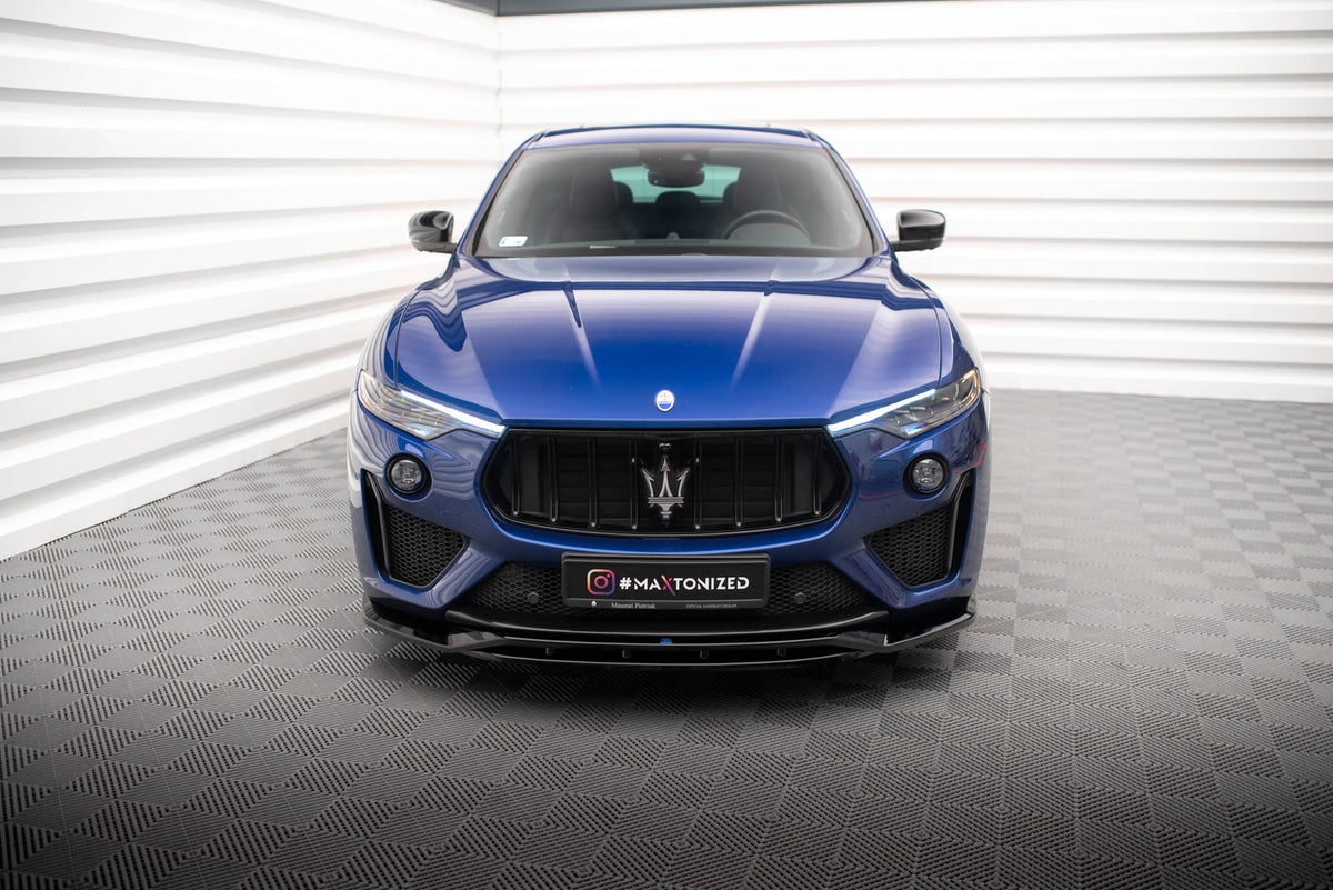 Street+ Spoilerlippe Front Ansatz passend für Maserati Levante GTS / Trofeo Mk1 schwarz Hochglanz – Ansicht 1