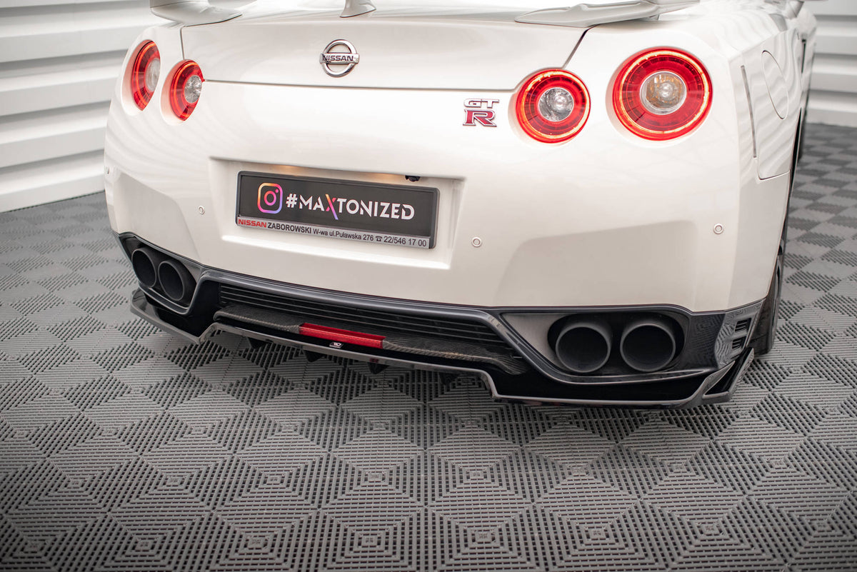 Street+ Mittlerer Diffusor RACE passend für Nissan GTR R35 Facelift schwarz Hochglanz – Ansicht 3