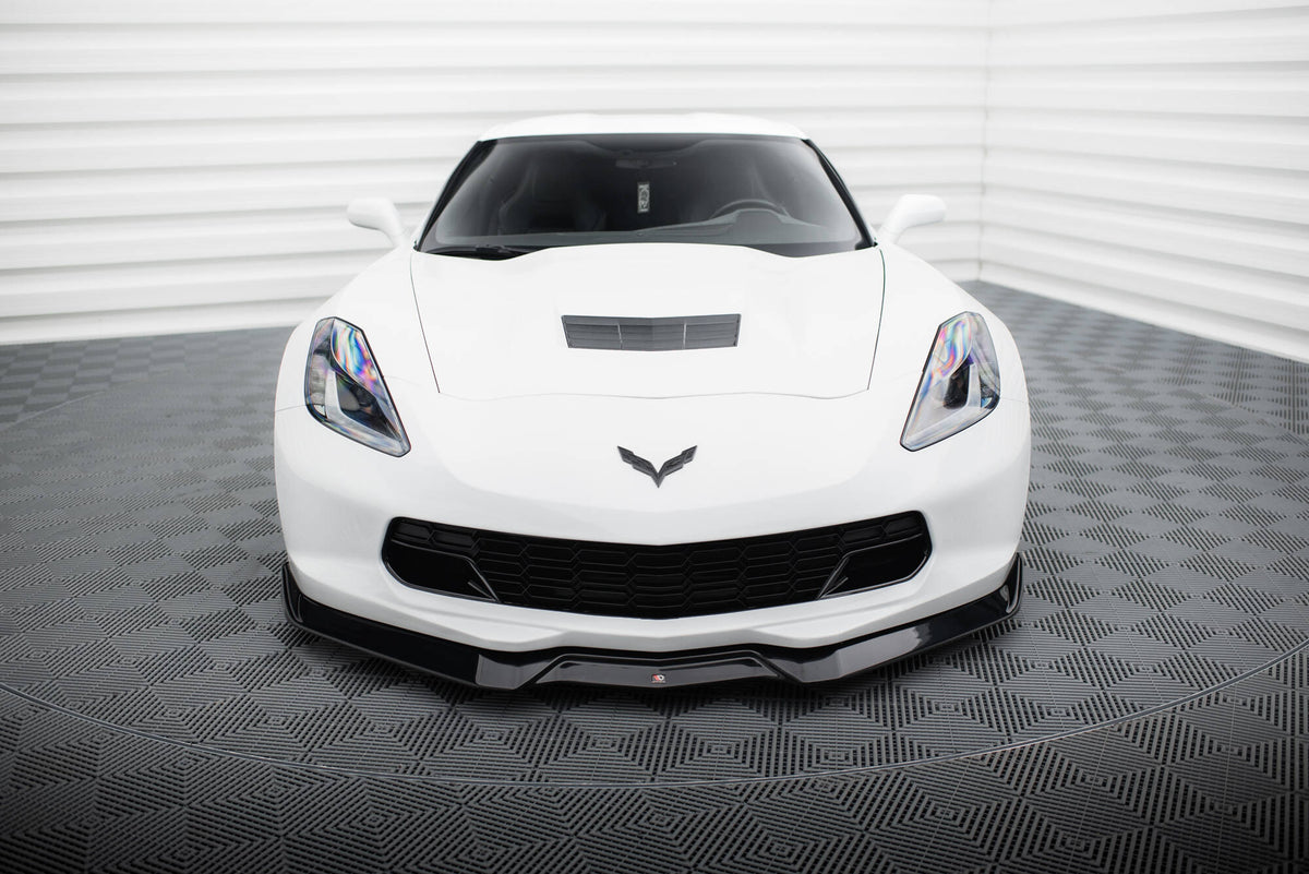 Street+ Spoilerlippe Front Ansatz V.2 passend für Chevrolet Corvette Stingray / Z06 C7 schwarz Hochglanz – Ansicht 1