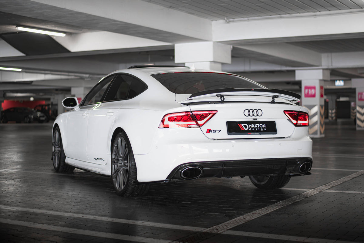 Heck Ansatz Flaps Diffusor V.2 passend für Audi RS7 C7 schwarz Hochglanz – Ansicht 3