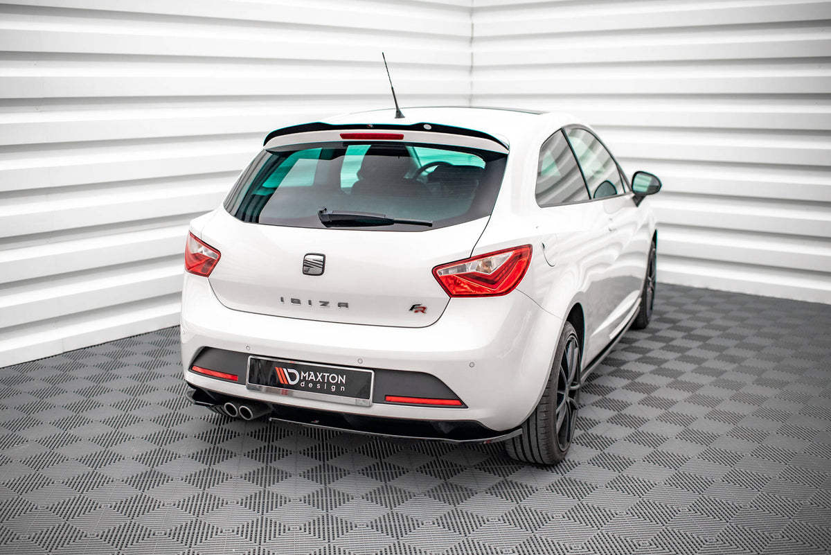 Heck Ansatz Flaps Diffusor passend für Seat Ibiza FR SC Mk4 Facelift schwarz Hochglanz – Ansicht 1