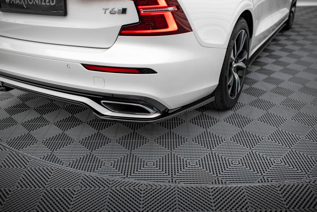 Heck Ansatz Flaps Diffusor passend für Volvo S60/V60 R-Design Mk3 schwarz Hochglanz – Ansicht 4