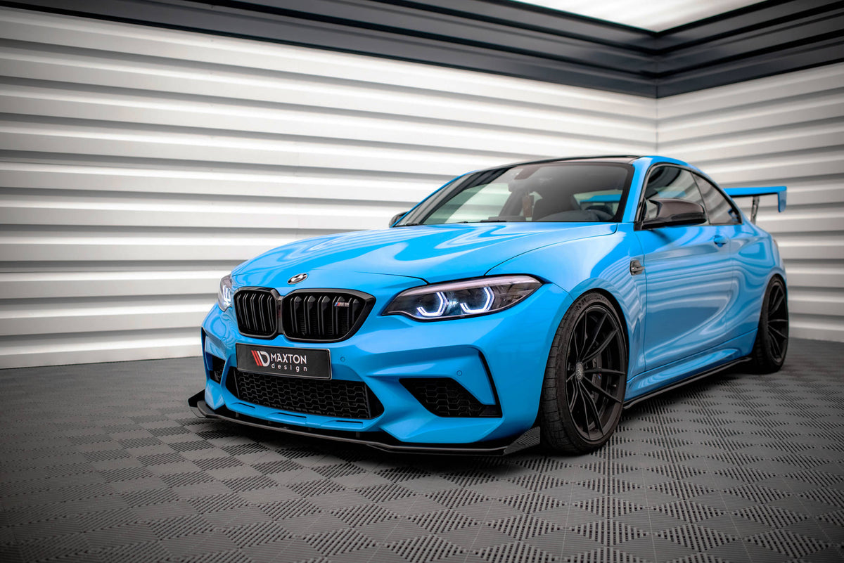 Street Pro Street+ Spoilerlippe Front Ansatz passend für + Flaps passend für V.1 + Flaps BMW M2 Competition F87 schwarz Hochglanz – Ansicht 4