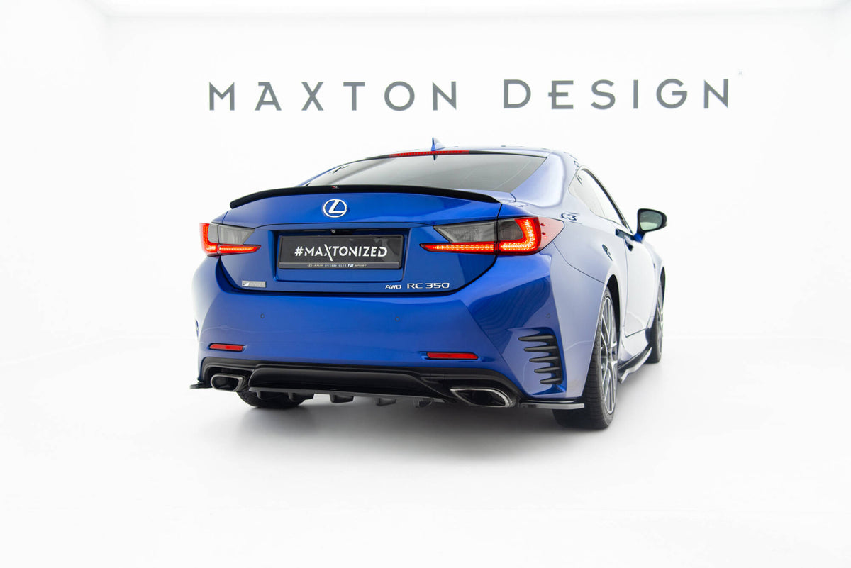Heck Ansatz Flaps Diffusor passend für Lexus Rc Mk1  schwarz Hochglanz – Ansicht 1