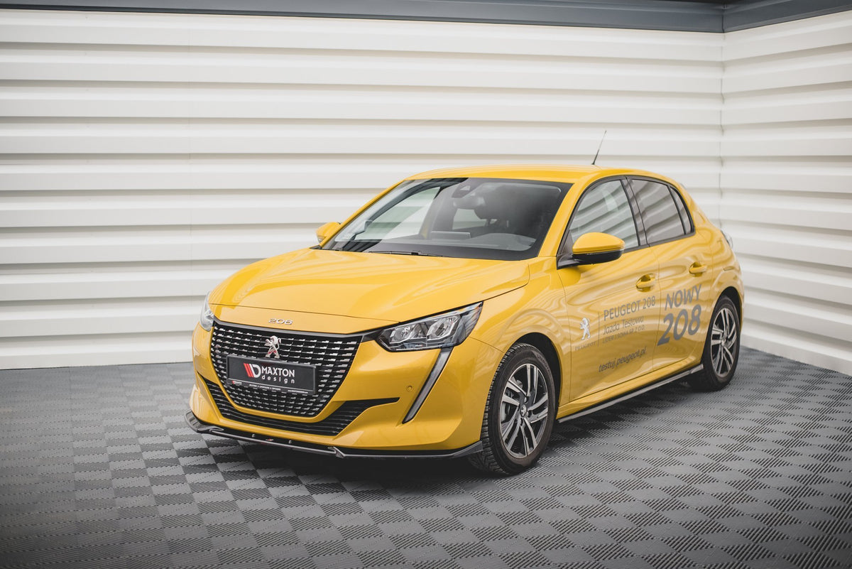 Street+ Spoilerlippe Front Ansatz V.2 passend für Peugeot 208 Mk2 schwarz Hochglanz – Ansicht 1