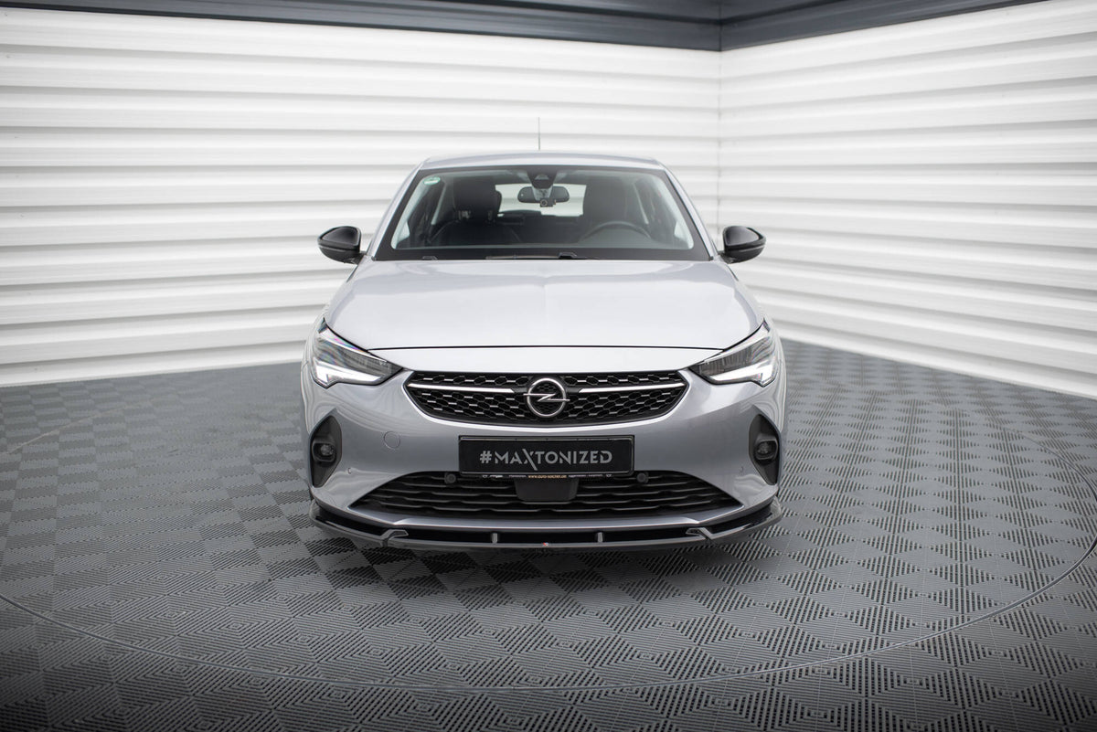 Street+ Spoilerlippe Front Ansatz V.1 passend für Opel Corsa F ( Mk6) schwarz Hochglanz – Ansicht 4