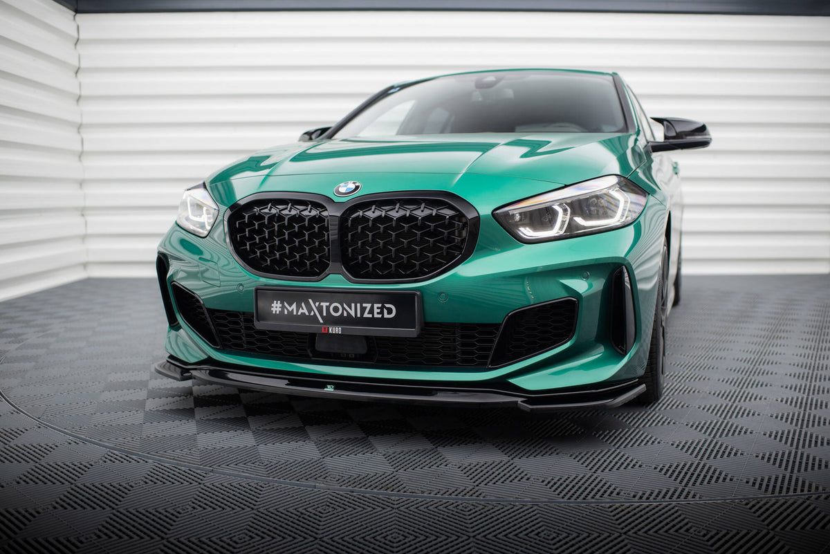 Street+ Spoilerlippe Front Ansatz V.1 passend für0 BMW M135i F40 schwarz Hochglanz – Ansicht 3