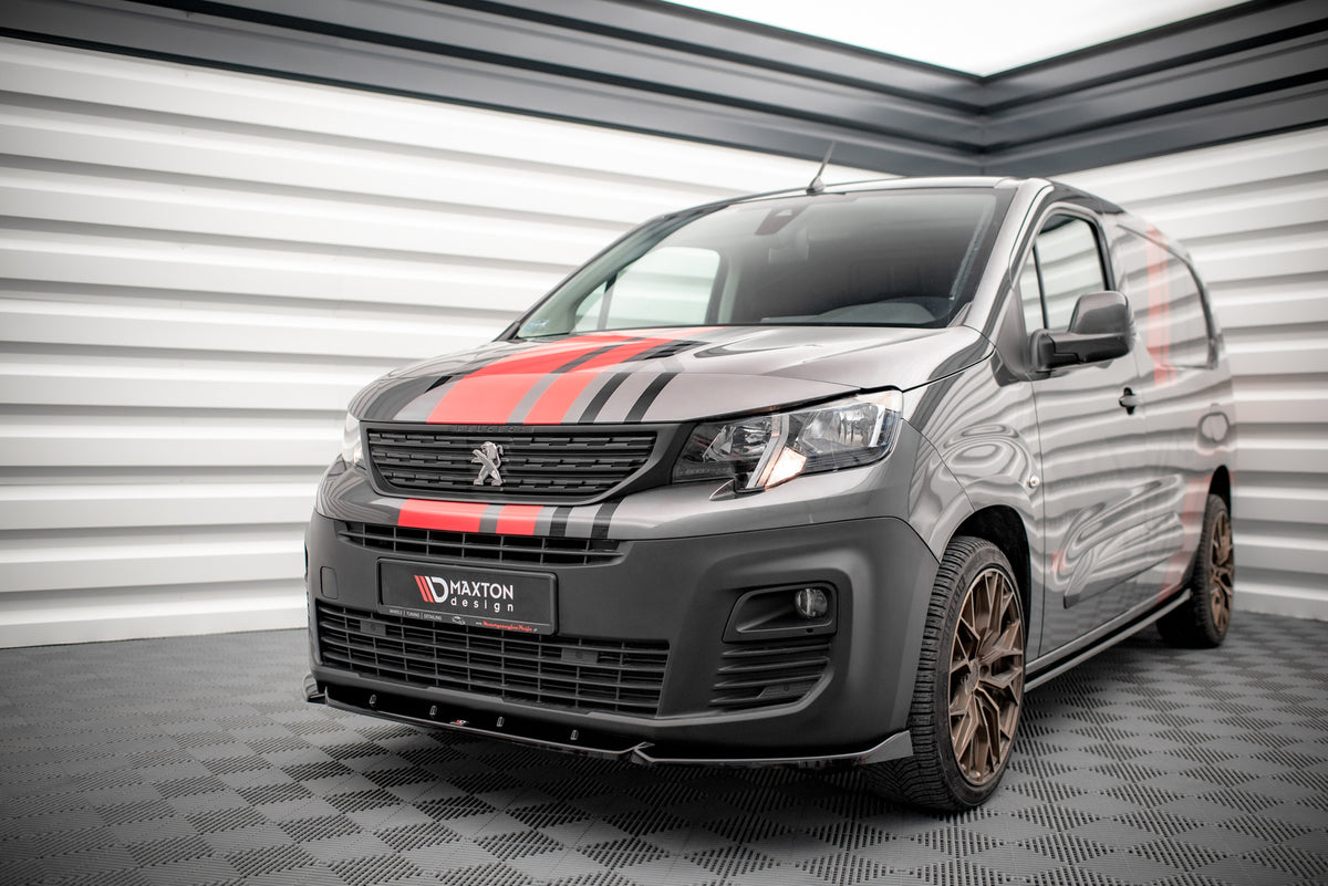 Street+ Spoilerlippe Front Ansatz passend für Peugeot Partner Mk3 schwarz Hochglanz – Ansicht 1