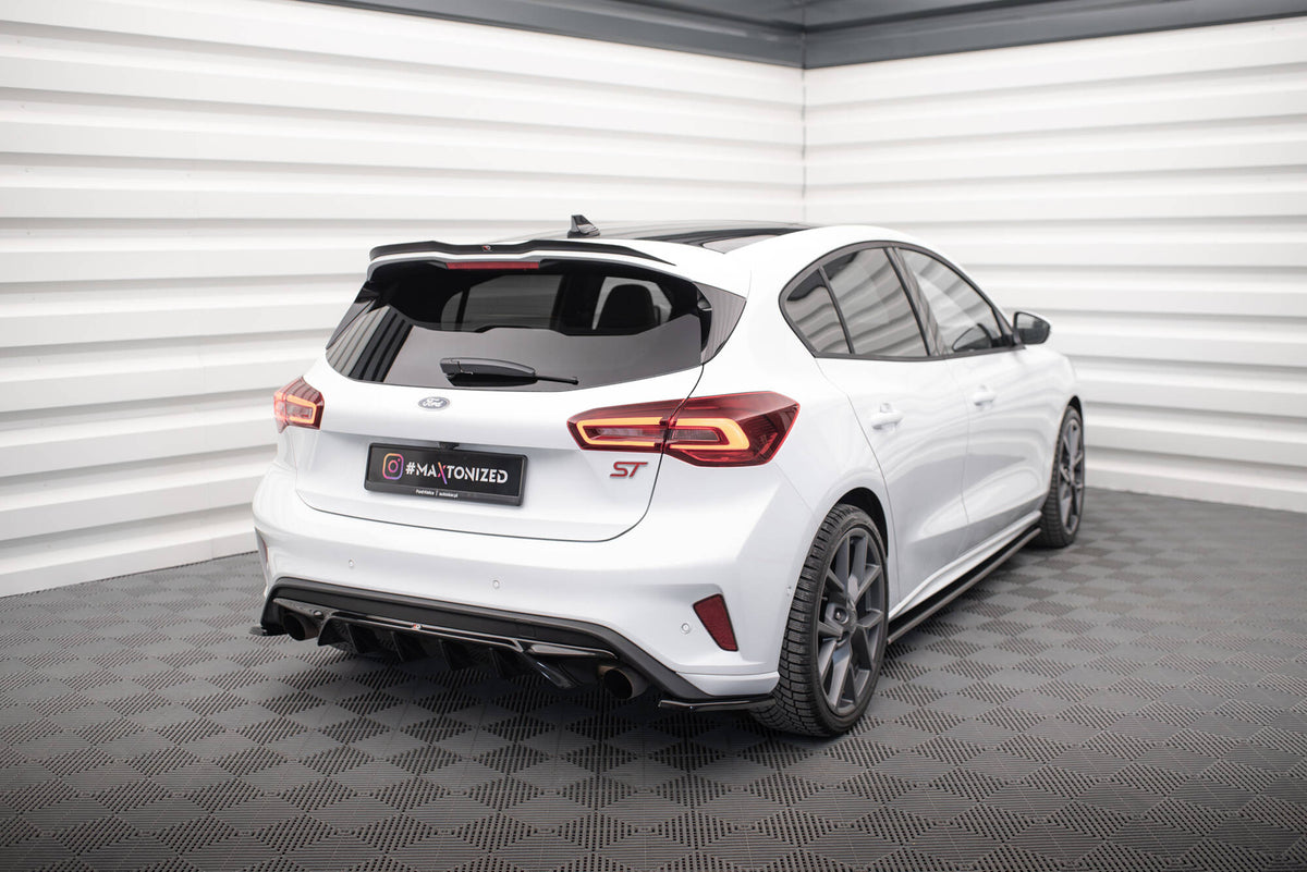 Heck Ansatz Flaps Diffusor V.1 passend für Ford Focus ST Mk4 schwarz Hochglanz – Ansicht 1