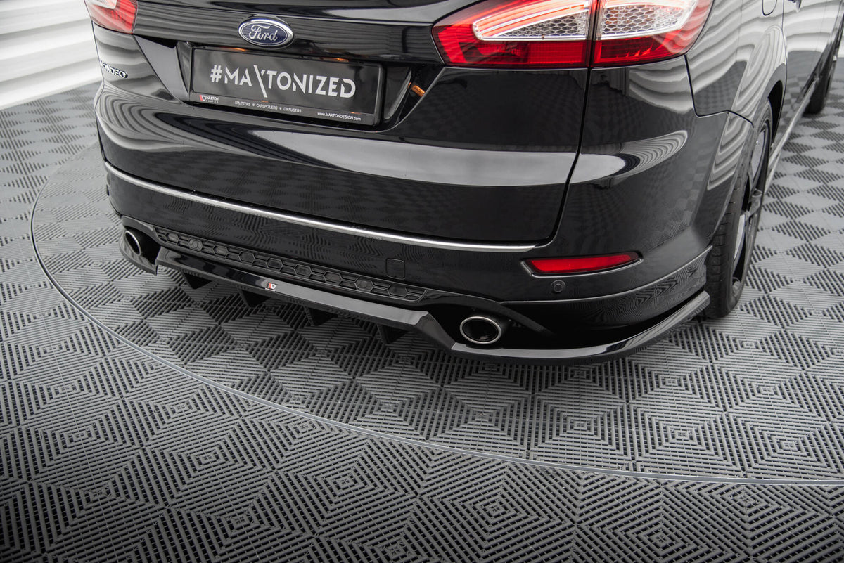 Street+ Mittlerer Diffusor RACE passend für Ford Mondeo ST-Line Kombi Mk4 Facelift schwarz Hochglanz – Ansicht 1