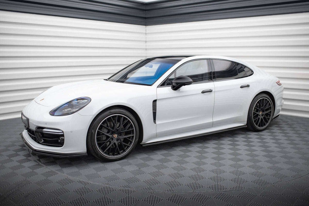 Street+ Seitenschweller Leisten passend für Porsche Panamera GTS 971 schwarz Hochglanz – Ansicht 1