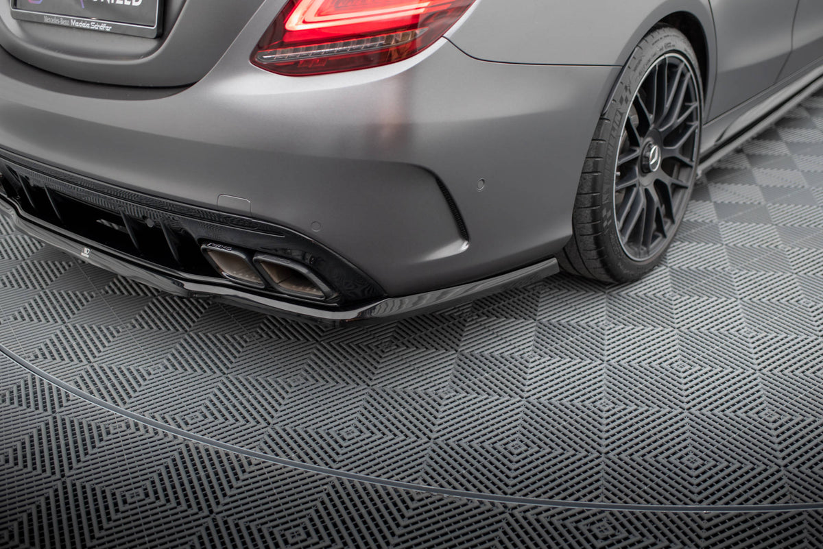 Street+ Mittlerer Diffusor RACE passend für Mercedes-AMG C63 Limousine / Kombi W205 Facelift schwarz Hochglanz – Ansicht 5