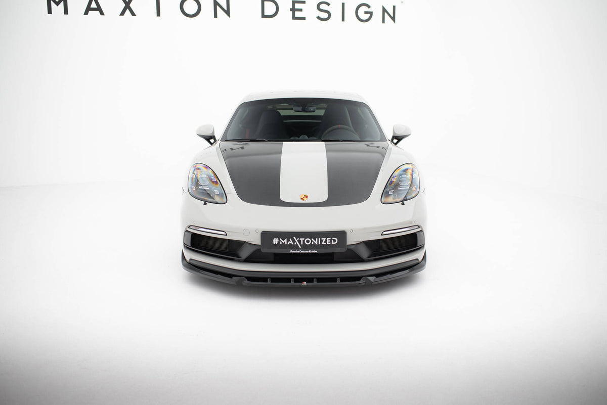 Street+ Spoilerlippe Front Ansatz passend für V.2 Porsche 718 Cayman GTS 982c / 718 Boxster GTS 982  schwarz Hochglanz – Ansicht 1