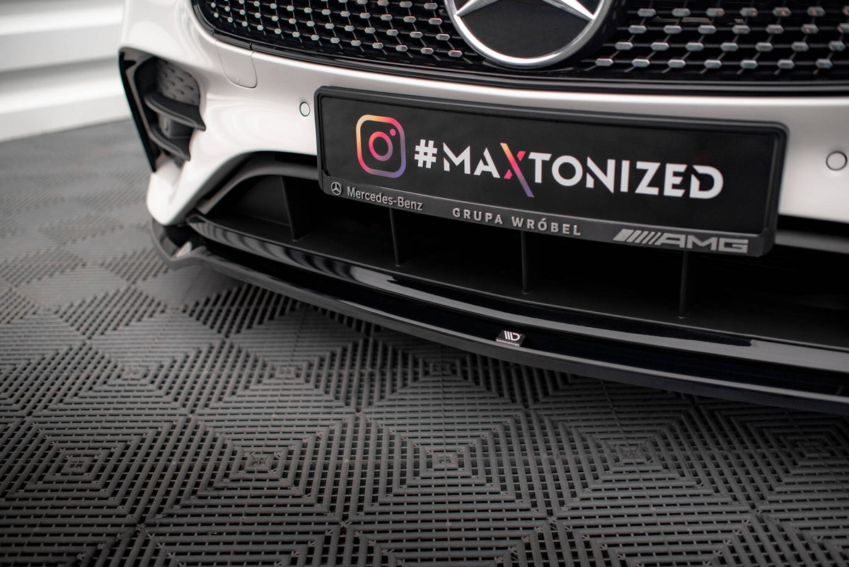 Street+ Spoilerlippe Front Ansatz V.1 passend für Mercedes-Benz E-Klasse W213 Coupe Facelift (C238 Facelift) / Cabriolet (A238 Facelift) AMG-Line / 53 AMG schwarz Hochglanz – Ansicht 4
