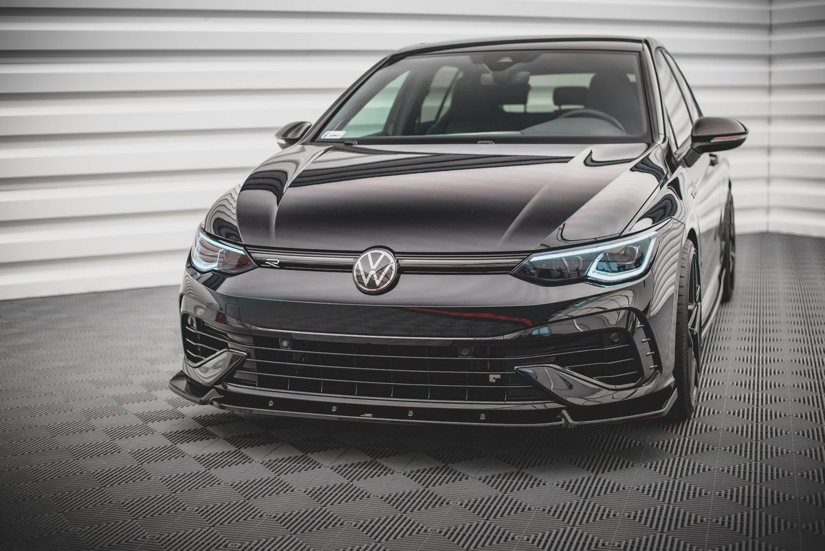 Street+ Spoilerlippe Front Ansatz V.2 passend für VW Golf R Hatchback / Variant  Mk8 schwarz Hochglanz – Ansicht 4