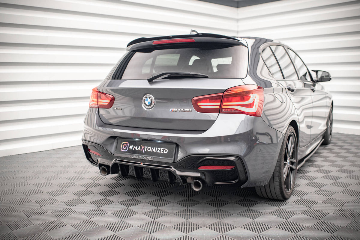 Diffusor Heck Ansatz passend für Bmw 1 F20/ F21 Facelift M-Power schwarz Hochglanz – Ansicht 3