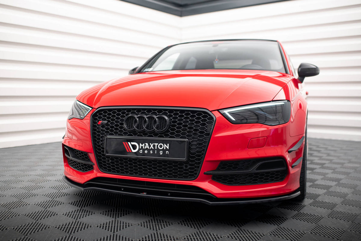 Street+ Spoilerlippe Front Ansatz V.2 passend für Audi S3 / A3 S-Line 8V Limousine / Cabrio schwarz Hochglanz – Ansicht 4