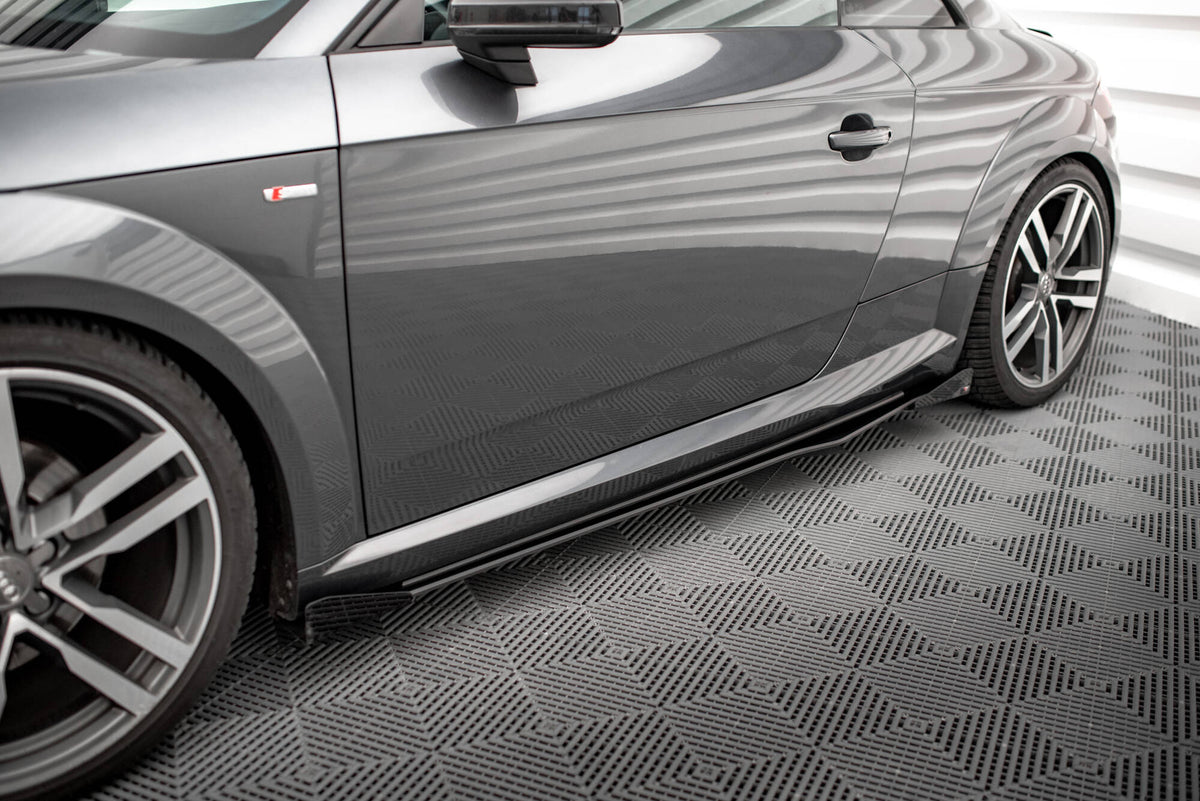 Street Pro Street+ Seitenschweller Leisten + Flaps passend für Audi TT S / S-Line 8S schwarz Hochglanz – Ansicht 1