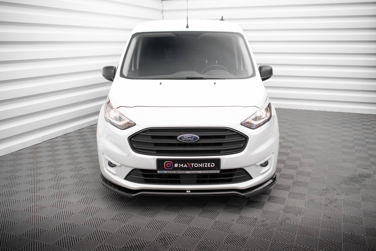 Street+ Spoilerlippe Front Ansatz V.1 passend für Ford Transit Connect Mk2 Facelift schwarz Hochglanz – Ansicht 1