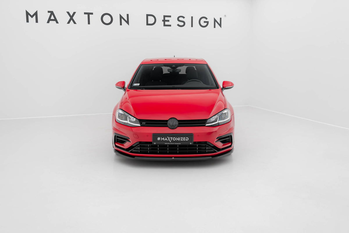 Street+ Spoilerlippe Front Ansatz V.6 passend für VW Golf R / R-Line Mk7 Facelift schwarz Hochglanz – Ansicht 1