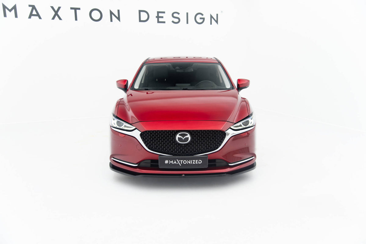 Street+ Spoilerlippe Front Ansatz V.1 passend für Mazda 6 Mk3 Facelift schwarz Hochglanz – Ansicht 1