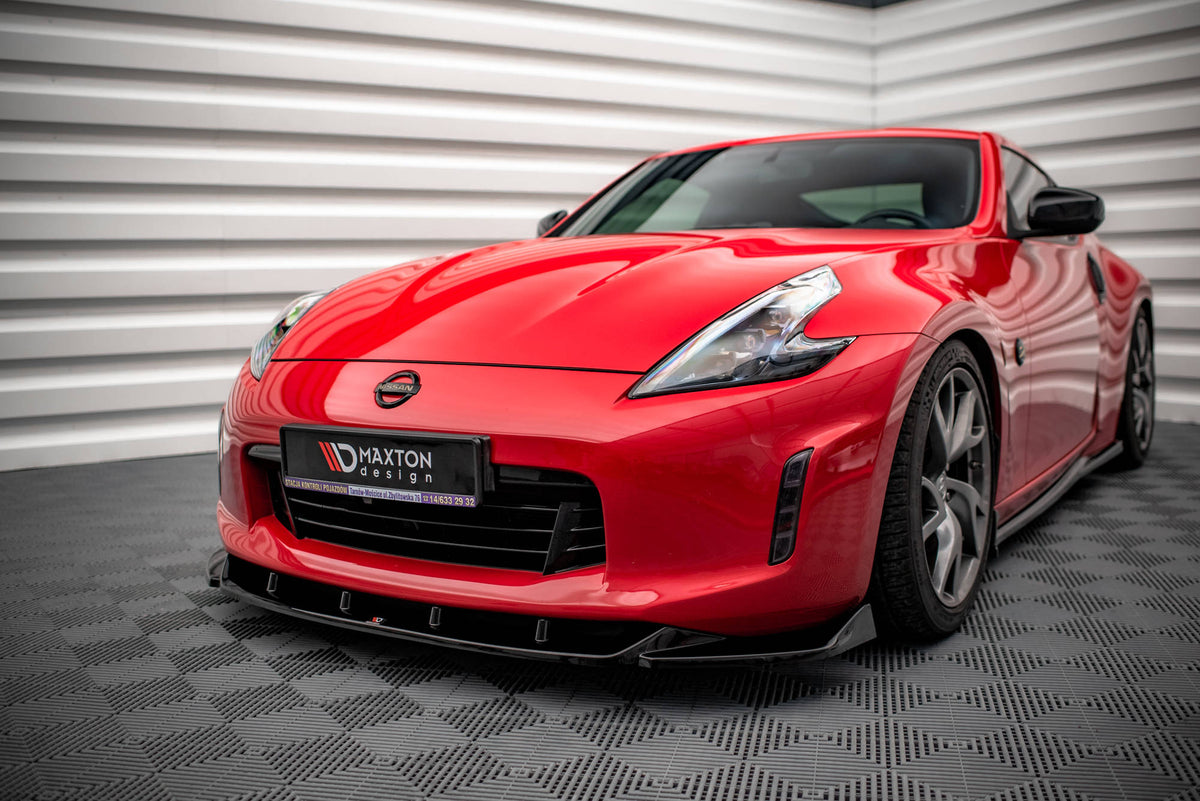 Street+ Spoilerlippe Front Ansatz V.2 passend für Nissan 370Z Facelift schwarz Hochglanz – Ansicht 3