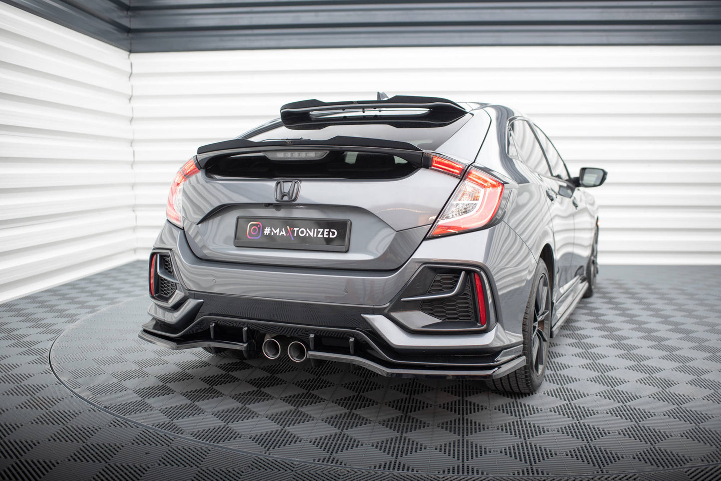 Höher Heckspoiler Lippe Honda Civic Sport Mk 10 schwarz Hochglanz – Ansicht 5