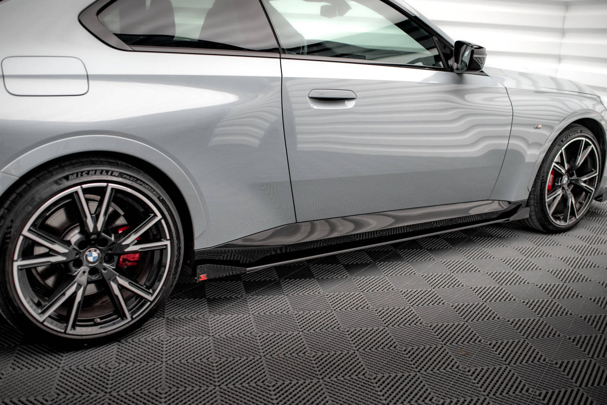 Seitenschweller Flaps passend für BMW 2 Coupe M-Paket / M240i G42 schwarz Hochglanz – Ansicht 1