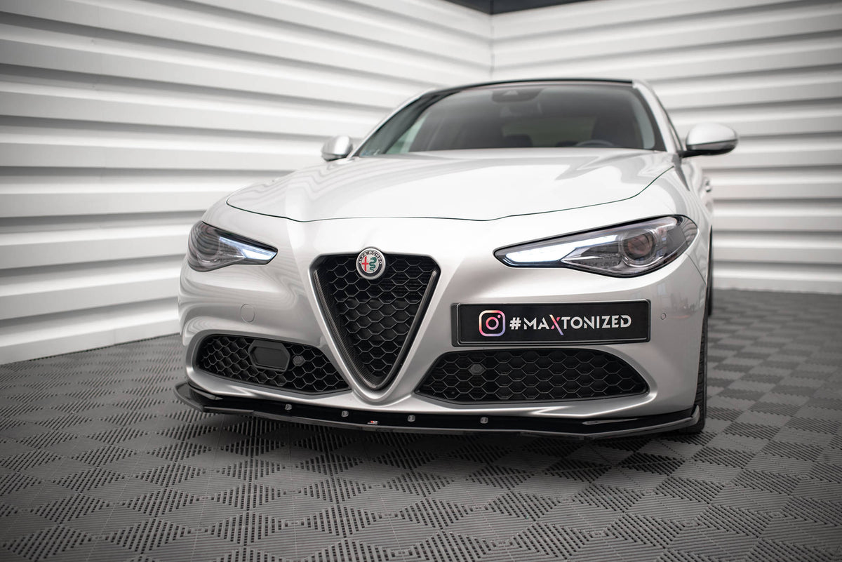 Street+ Spoilerlippe Front Ansatz V.1 passend für Alfa Romeo Giulia Sport schwarz Hochglanz – Ansicht 4