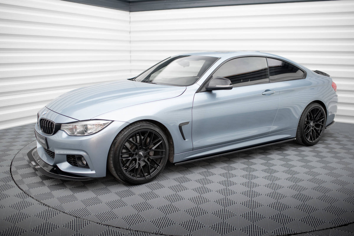 Street+ Seitenschweller Leisten passend für BMW 4er Coupe / Gran Coupe / Cabrio M-Paket F32 / F36 / F33 schwarz Hochglanz – Ansicht 3
