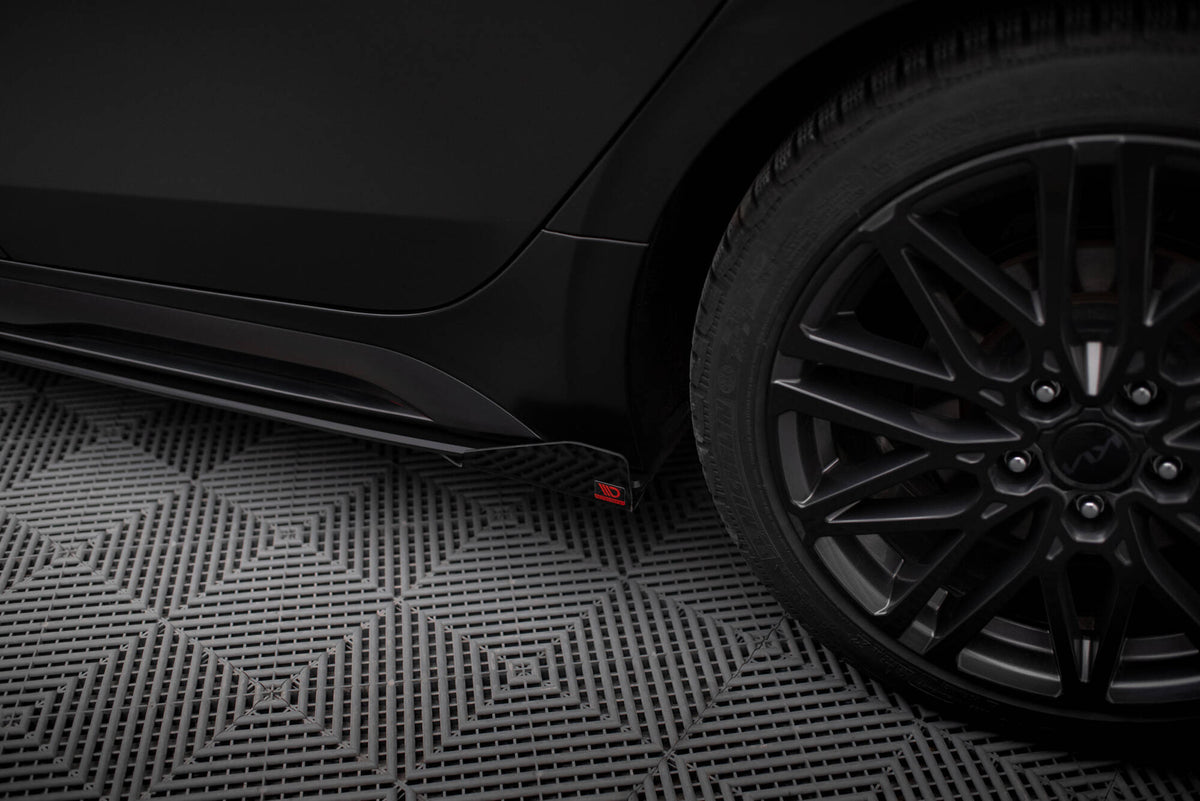 Street Pro Street+ Seitenschweller Leisten + Flaps passend für Kia Proceed GT / GT-Line Mk1 Facelift / Ceed GT Mk3 Facelift  schwarz Hochglanz – Ansicht 5