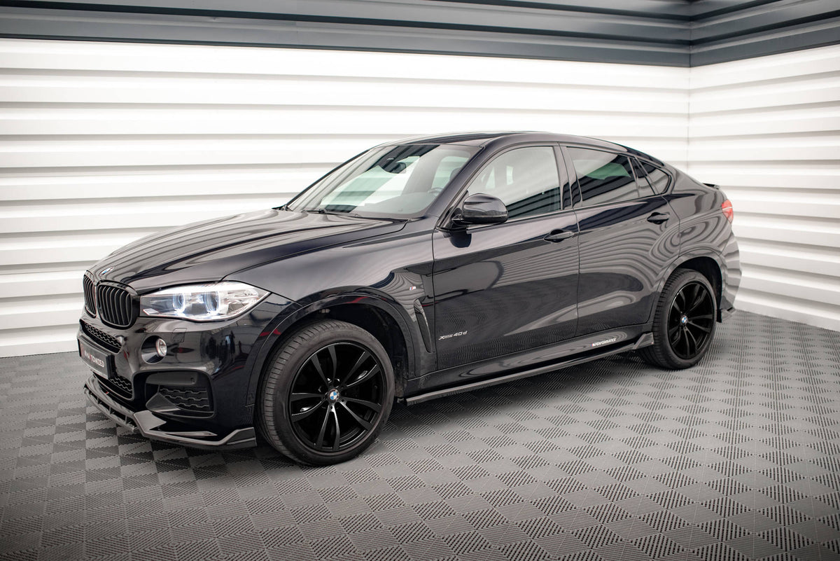 Street+ Seitenschweller Leisten V.2 passend für BMW X6 M-Paket F16 schwarz Hochglanz – Ansicht 3