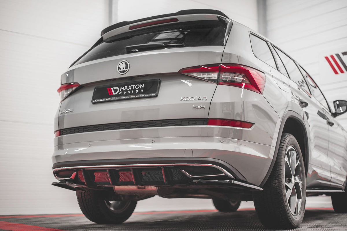 Diffusor Heck Ansatz passend für Skoda Kodiaq Sportline Mk1 / Mk1 Facelift schwarz Hochglanz – Ansicht 1