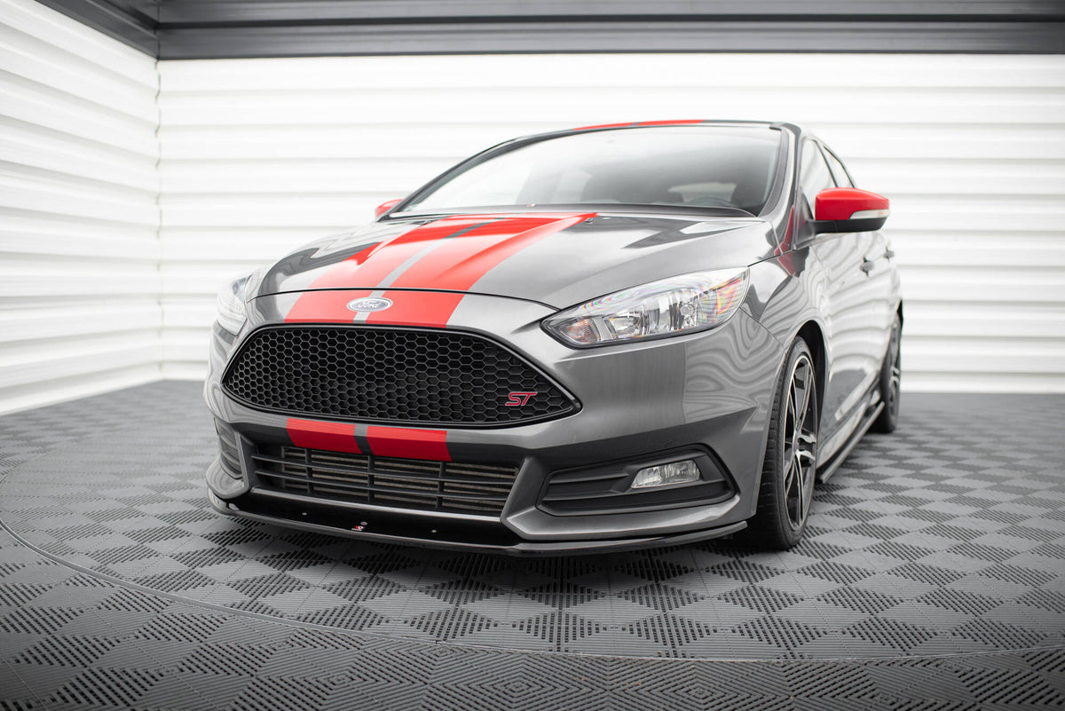 Street+ Spoilerlippe Front Ansatz passend für Ford Focus ST Mk3 FL (Cupra) schwarz Hochglanz – Ansicht 3