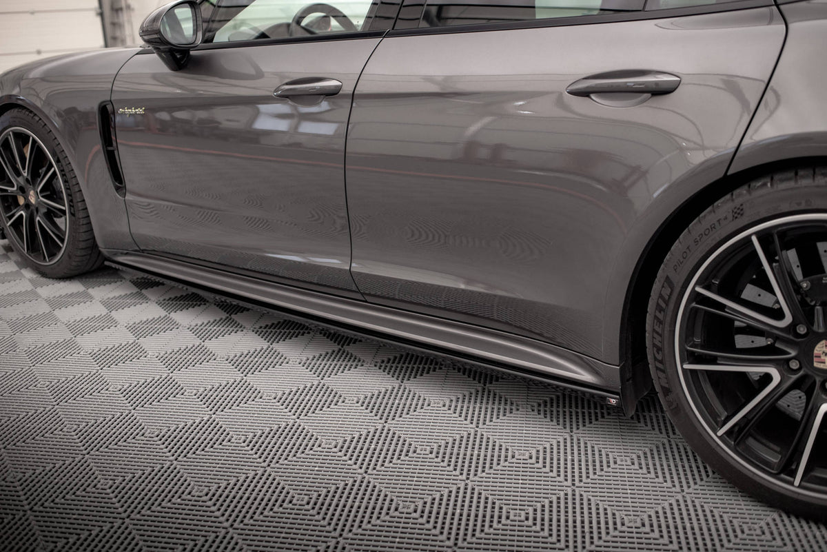 Street+ Seitenschweller Leisten passend für V.1 passend für Porsche Panamera Turbo S E-Hybrid / Panamera E-Hybrid / Panamera 4S 971 schwarz Hochglanz – Ansicht 4