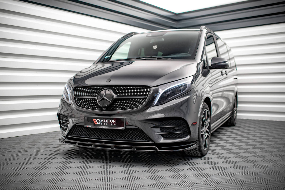 Street+ Spoilerlippe Front Ansatz V.5 passend für Mercedes-Benz V-Klasse AMG-Line W447  schwarz Hochglanz – Ansicht 3